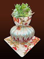 Brown and Green Sculpture